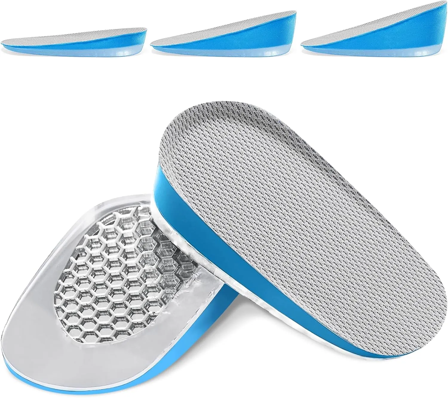Ailaka Gel Height Increase Insoles, Shock Absorption Heel Cushion Pads, Height Lift Shoes Inserts for Men & Women