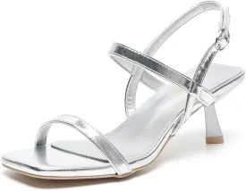 Amoji Women's 2.5 Inch Low Kitten Heels Ankle Strap Party Wedding Dress Shoes FZ326