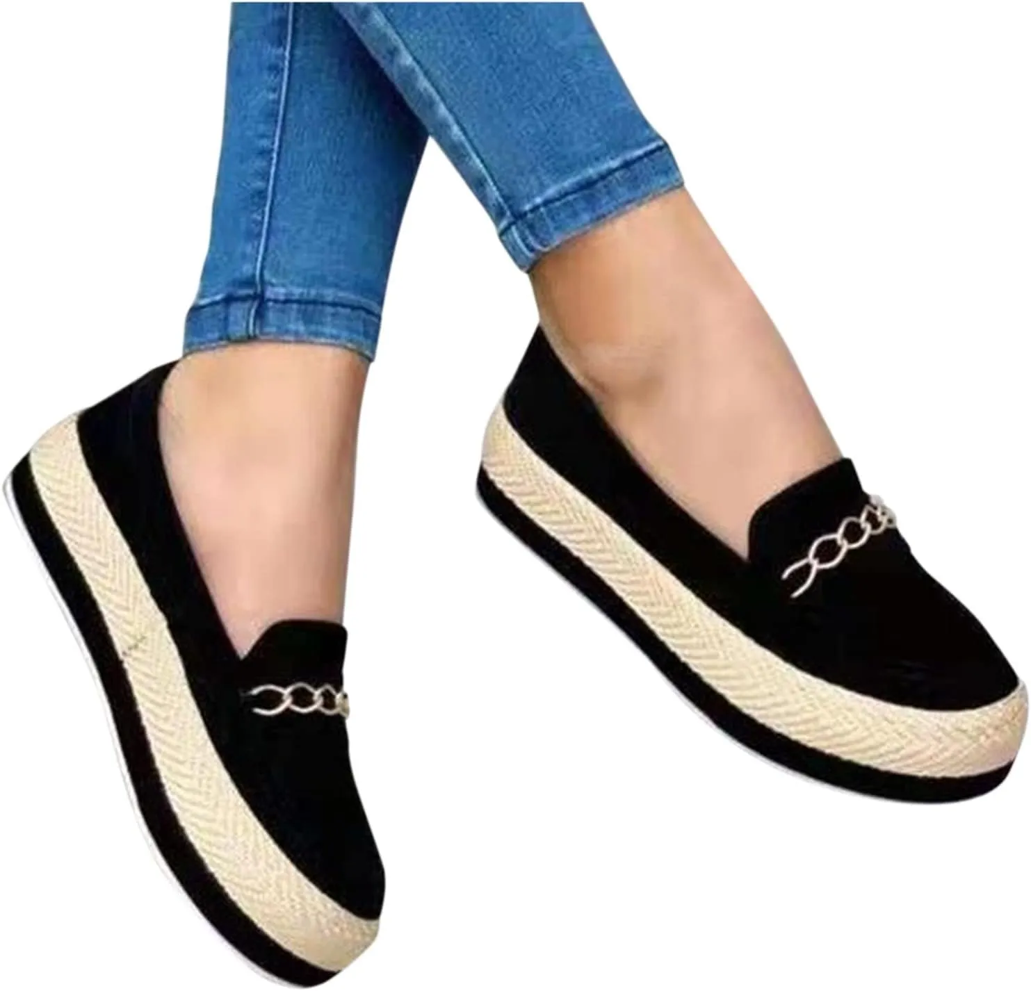 Aniywn Women's High Platform Wedge Heels Shoes Closed Round Toe Wedge Pumps Slip On Comfort Working Dress Office Shoes