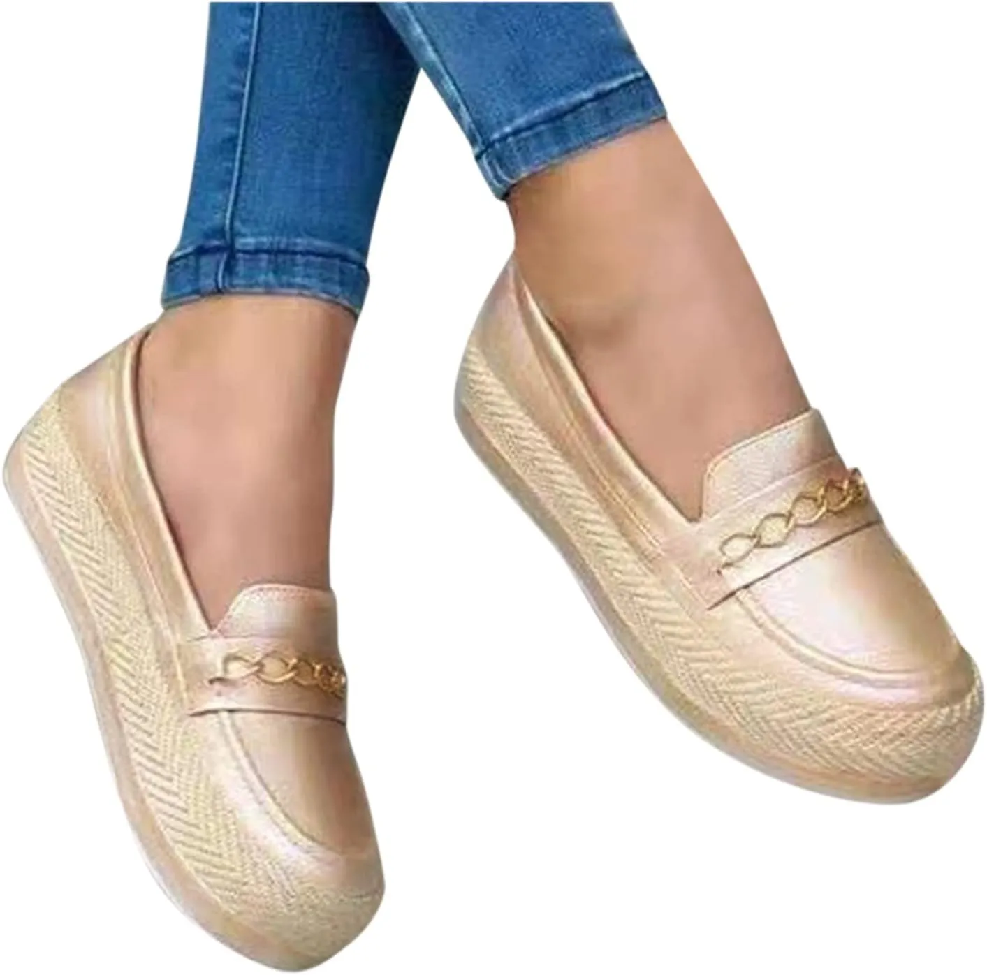 Aniywn Women's High Platform Wedge Heels Shoes Closed Round Toe Wedge Pumps Slip On Comfort Working Dress Office Shoes