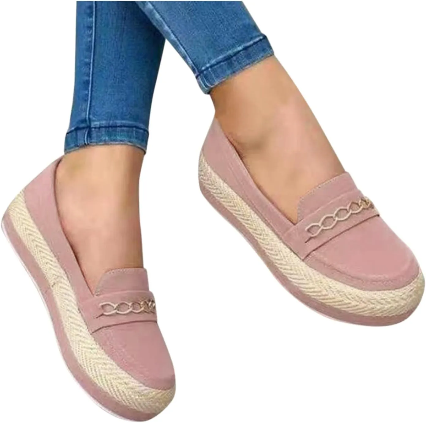 Aniywn Women's High Platform Wedge Heels Shoes Closed Round Toe Wedge Pumps Slip On Comfort Working Dress Office Shoes