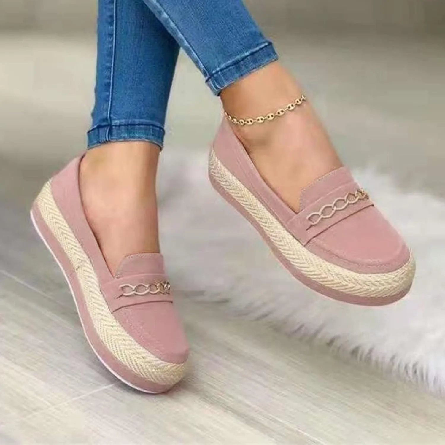 Aniywn Women's High Platform Wedge Heels Shoes Closed Round Toe Wedge Pumps Slip On Comfort Working Dress Office Shoes