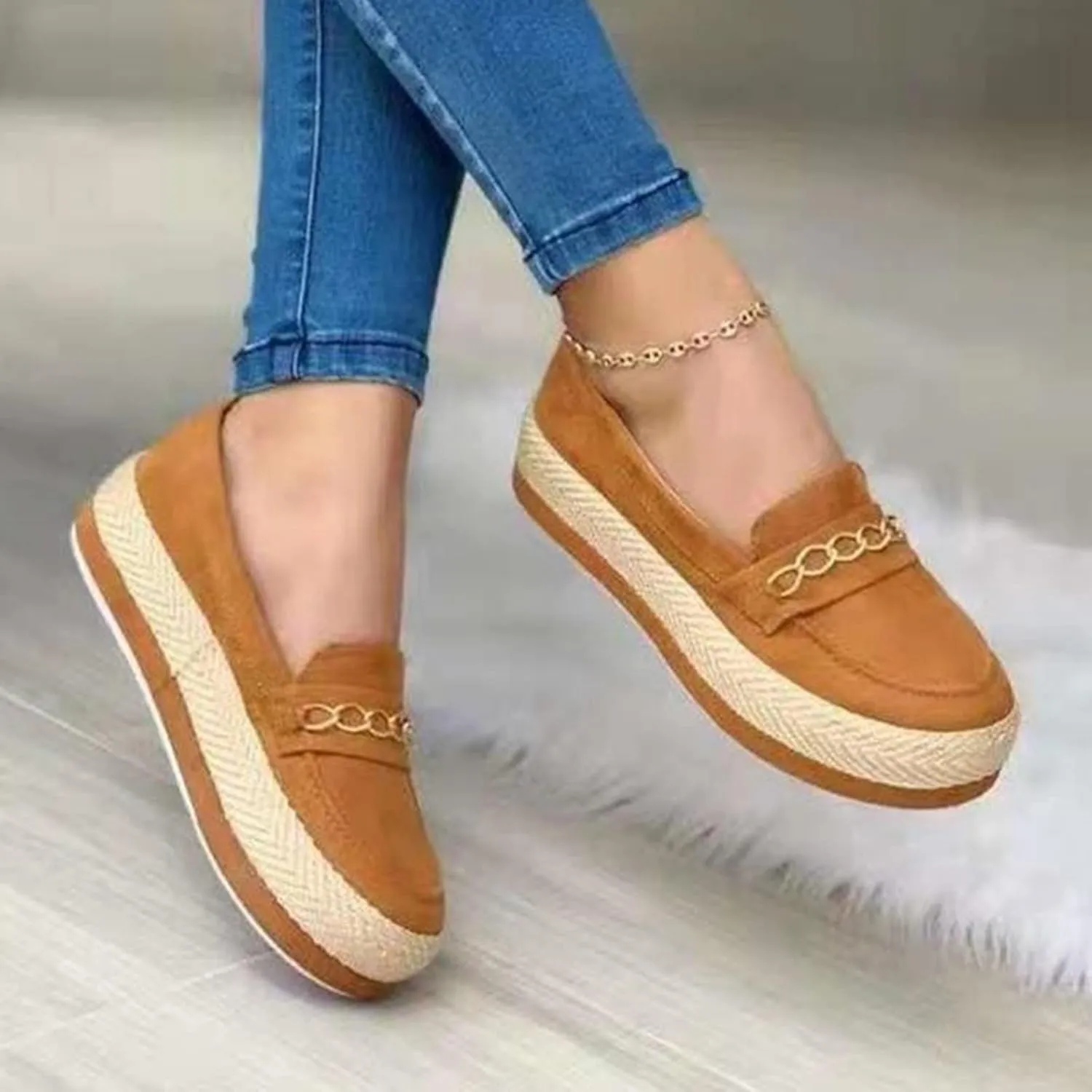 Aniywn Women's High Platform Wedge Heels Shoes Closed Round Toe Wedge Pumps Slip On Comfort Working Dress Office Shoes