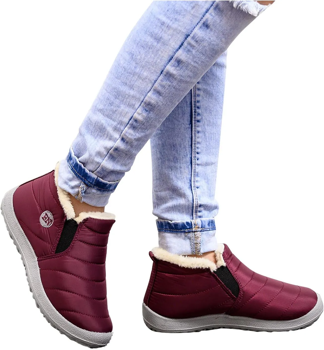 Ankle Winter Boots for Women Mid Calf Waterproof Winter Snow Boots Waterproof Booties Comfy Outdoor Anti Slip Shoes