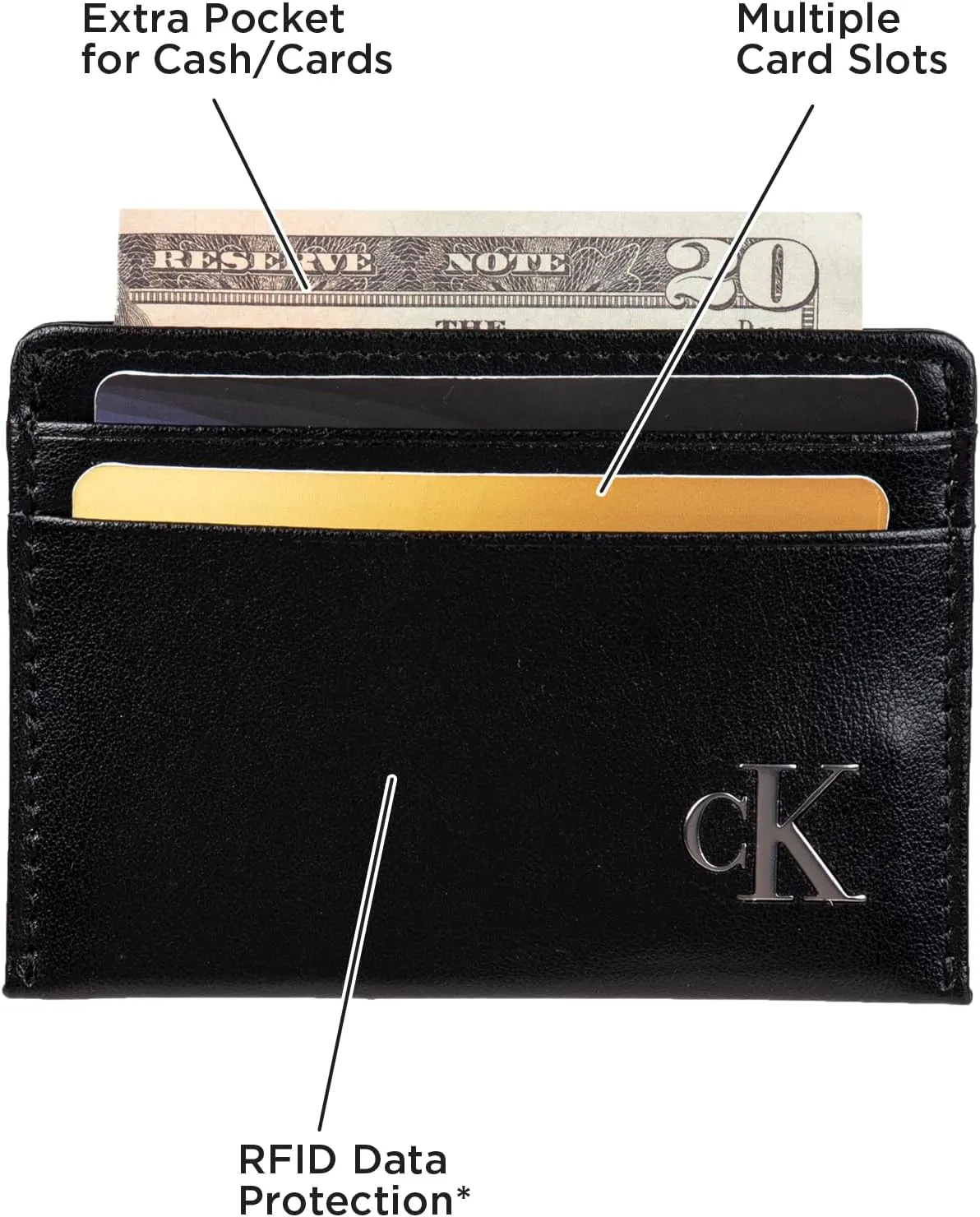 Calvin Klein Men's RFID Leather Slim Minimalist Card Case Wallet Sets