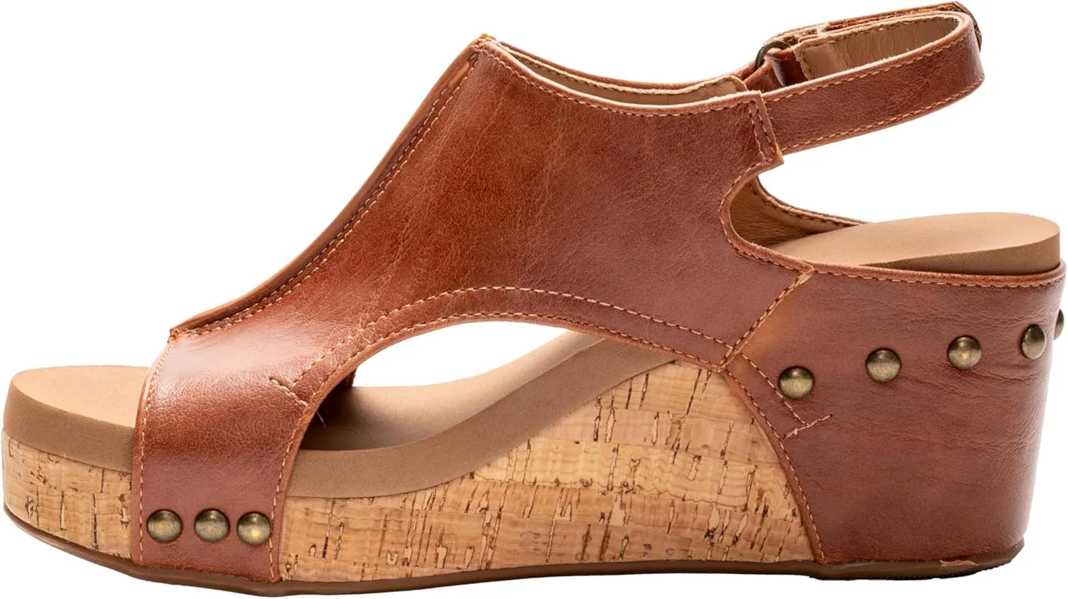 Corkys Footwear Womens Carley Wedges, Featuring Corkys EVA Foam Cushioned Insoles, A 2.5 Inch Heel, Lightweight For All Day Wear, And Hook And Loop Closure