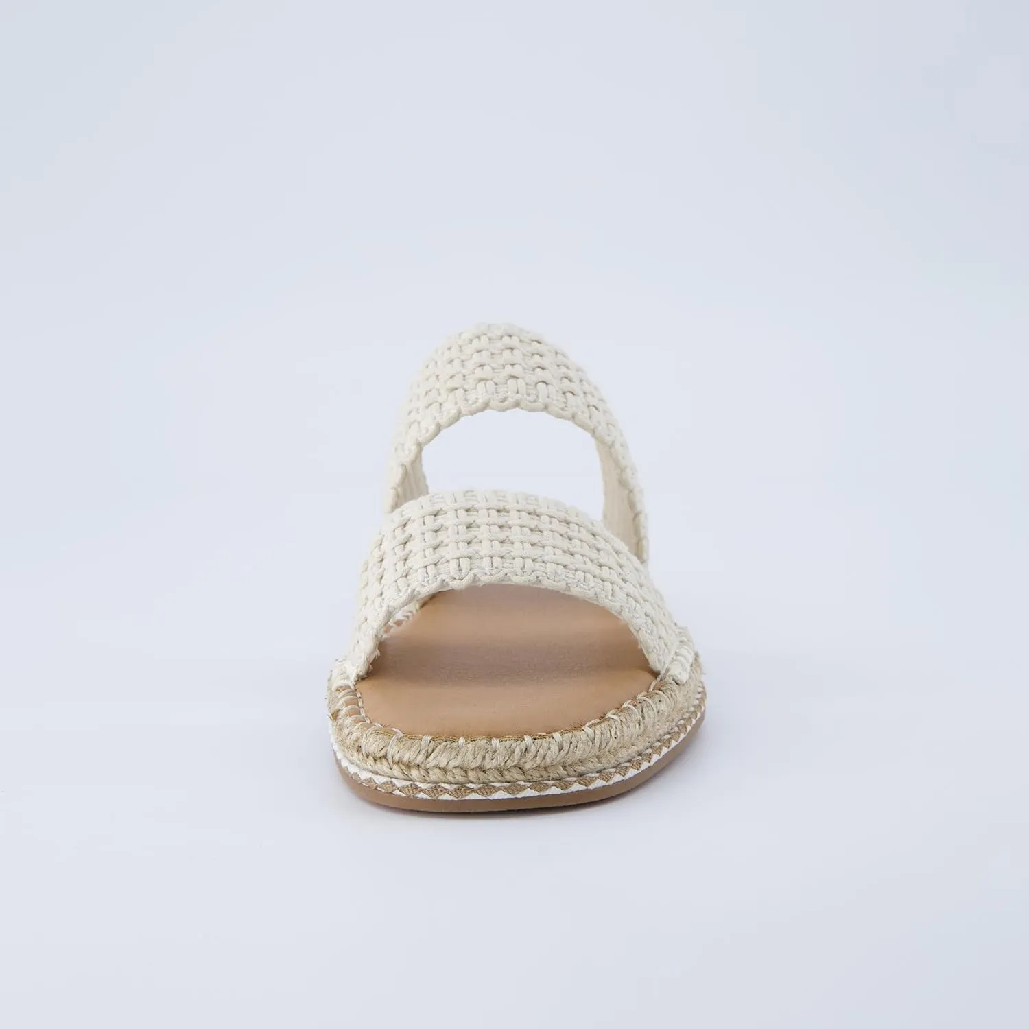 CUSHIONAIRE Bhendi Womens Espadrille Slide Sandal  Faux Leather Double Strap with Jute-Wrapped Sole & Cushioned Footbed