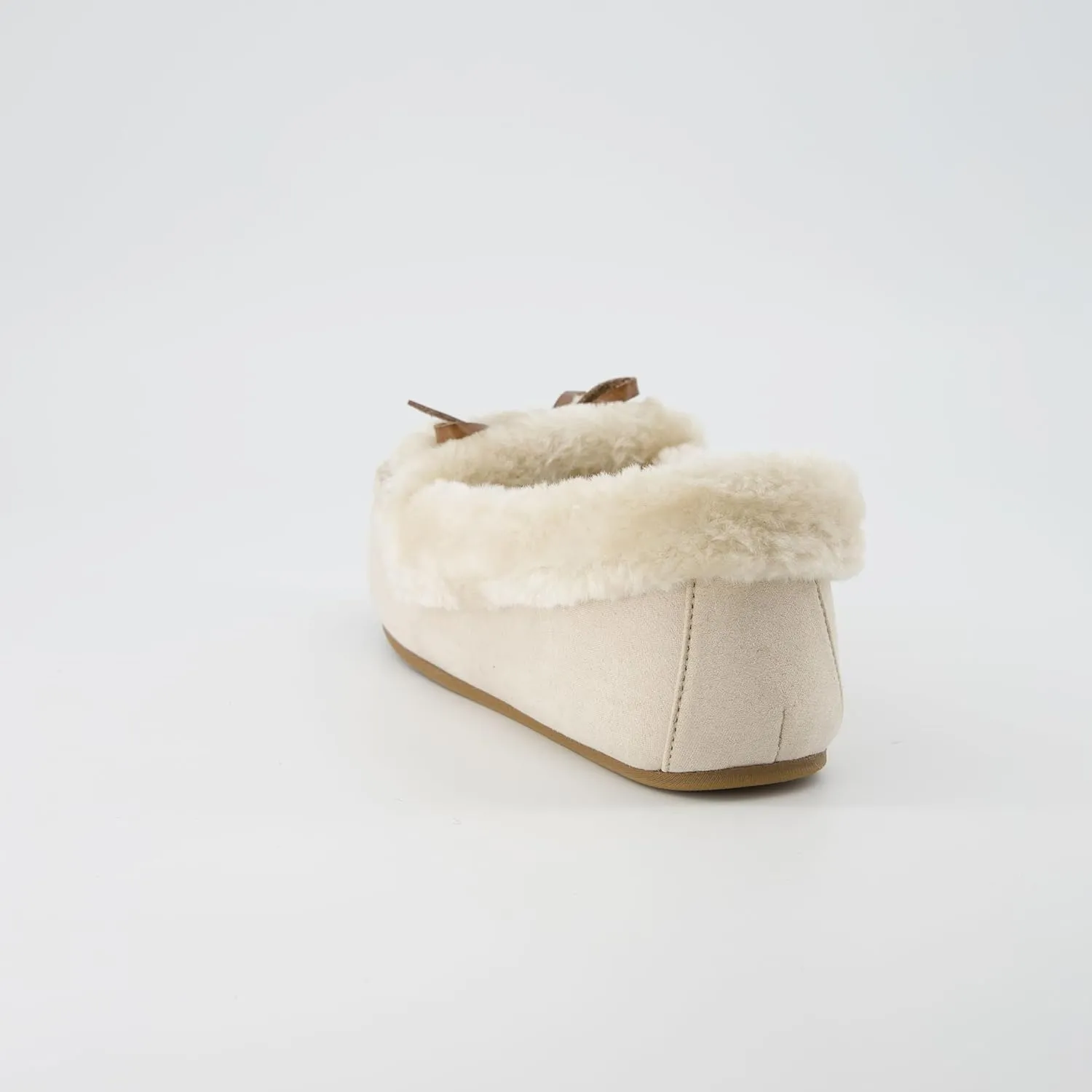CUSHIONAIRE Stella Women's Moccasin Slippers  Faux Fur Lining, Memory Foam & Wide Widths Available