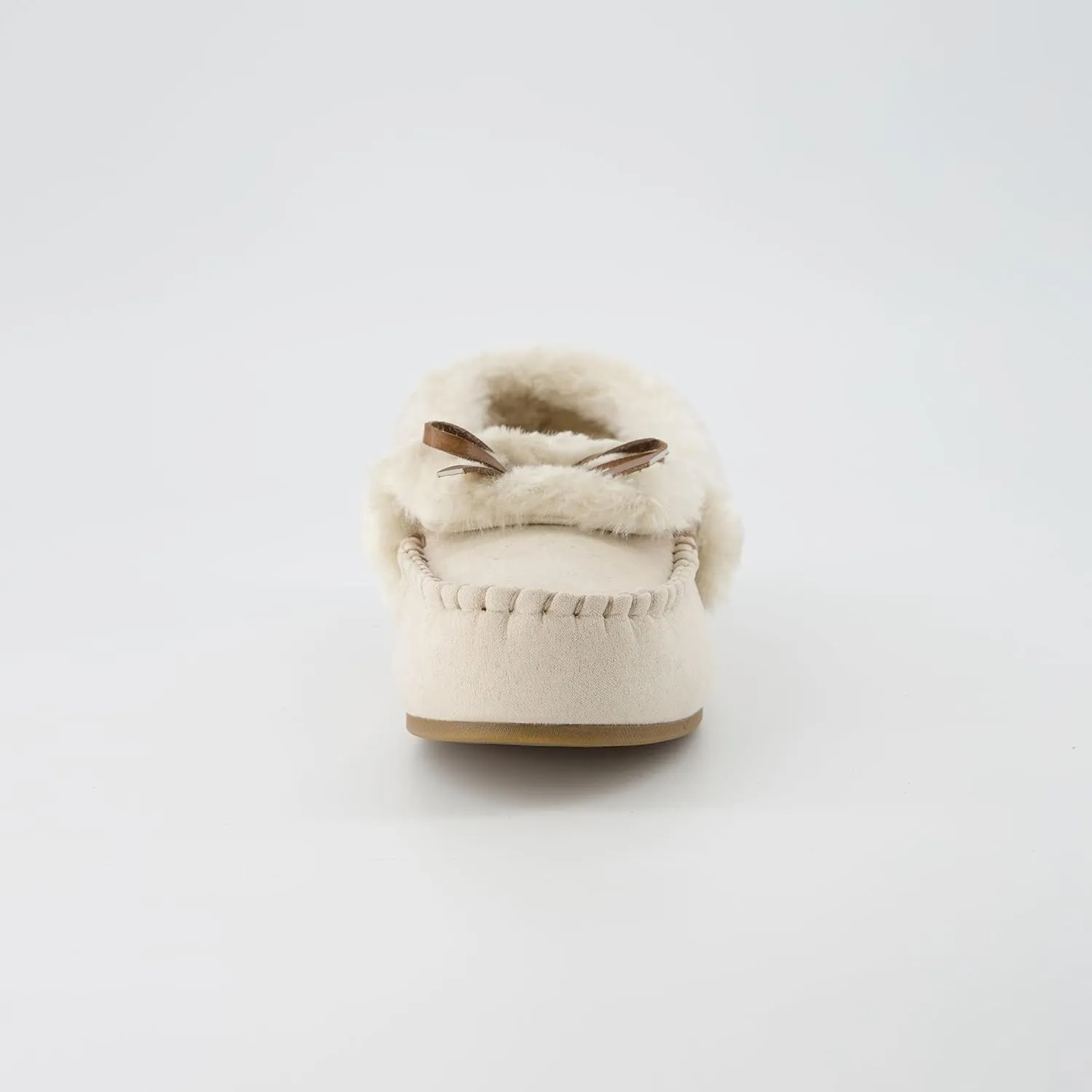 CUSHIONAIRE Stella Women's Moccasin Slippers  Faux Fur Lining, Memory Foam & Wide Widths Available