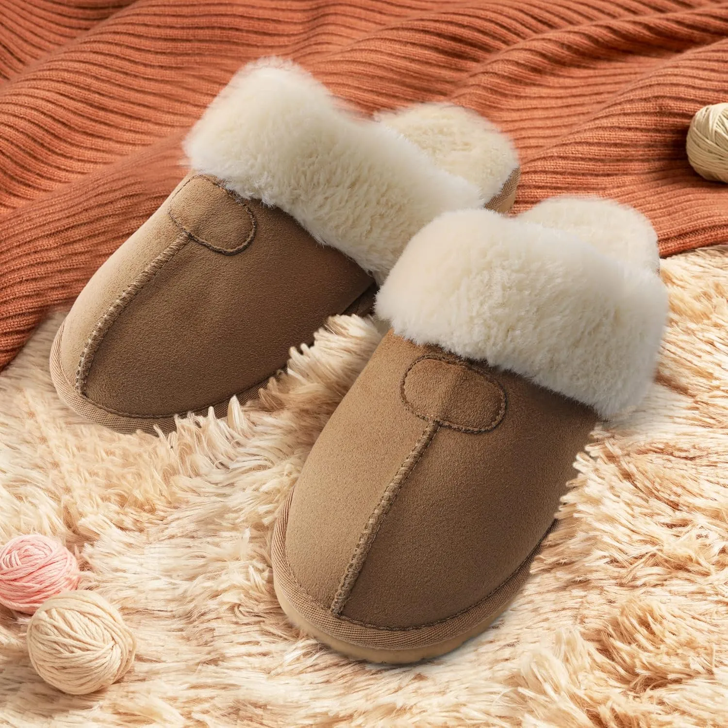 DREAM PAIRS Women's House Slippers Indoor Fuzzy Fluffy Furry Cozy Home Bedroom Comfy Winter Cute Warm Outdoor Shoes FuzzyEasy