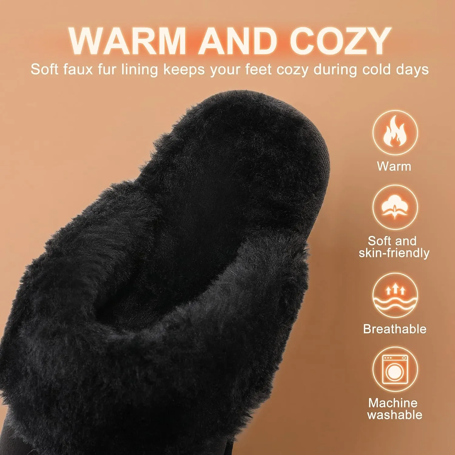 DREAM PAIRS Women's House Slippers Indoor Fuzzy Fluffy Furry Cozy Home Bedroom Comfy Winter Cute Warm Outdoor Shoes FuzzyEasy