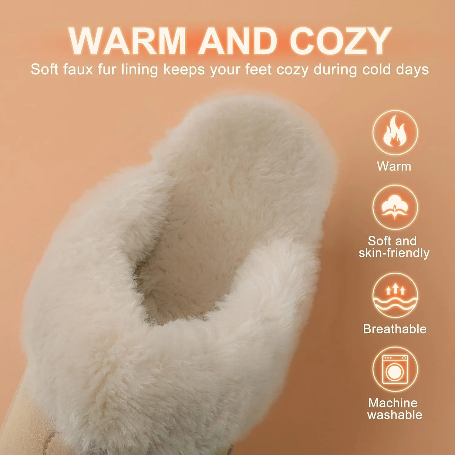 DREAM PAIRS Women's House Slippers Indoor Fuzzy Fluffy Furry Cozy Home Bedroom Comfy Winter Cute Warm Outdoor Shoes FuzzyEasy