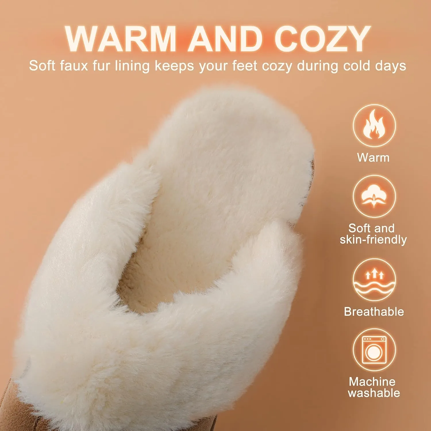DREAM PAIRS Women's House Slippers Indoor Fuzzy Fluffy Furry Cozy Home Bedroom Comfy Winter Cute Warm Outdoor Shoes FuzzyEasy