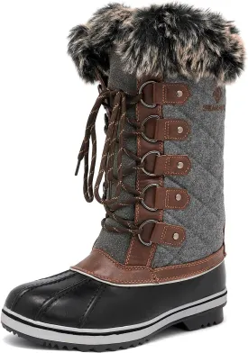 DREAM PAIRS Women's River_1 Mid Calf Waterproof Winter Snow Boots