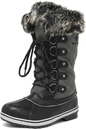 DREAM PAIRS Women's River_1 Mid Calf Waterproof Winter Snow Boots