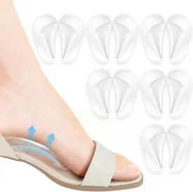 FlyCoco Arch Support Inserts, Adhesive Pad Shoe Insoles for Flat Feet, Plantar Fasciitis, Silicone Cushions for Pain Relief, High Heels, Flat Shoes - Women, Men (6 Pairs, Clear)