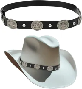 Gamboa Hat Bands for Cowboy and Cowgirl Western Accesories for Men and Women Leather Style Hat Belt Band