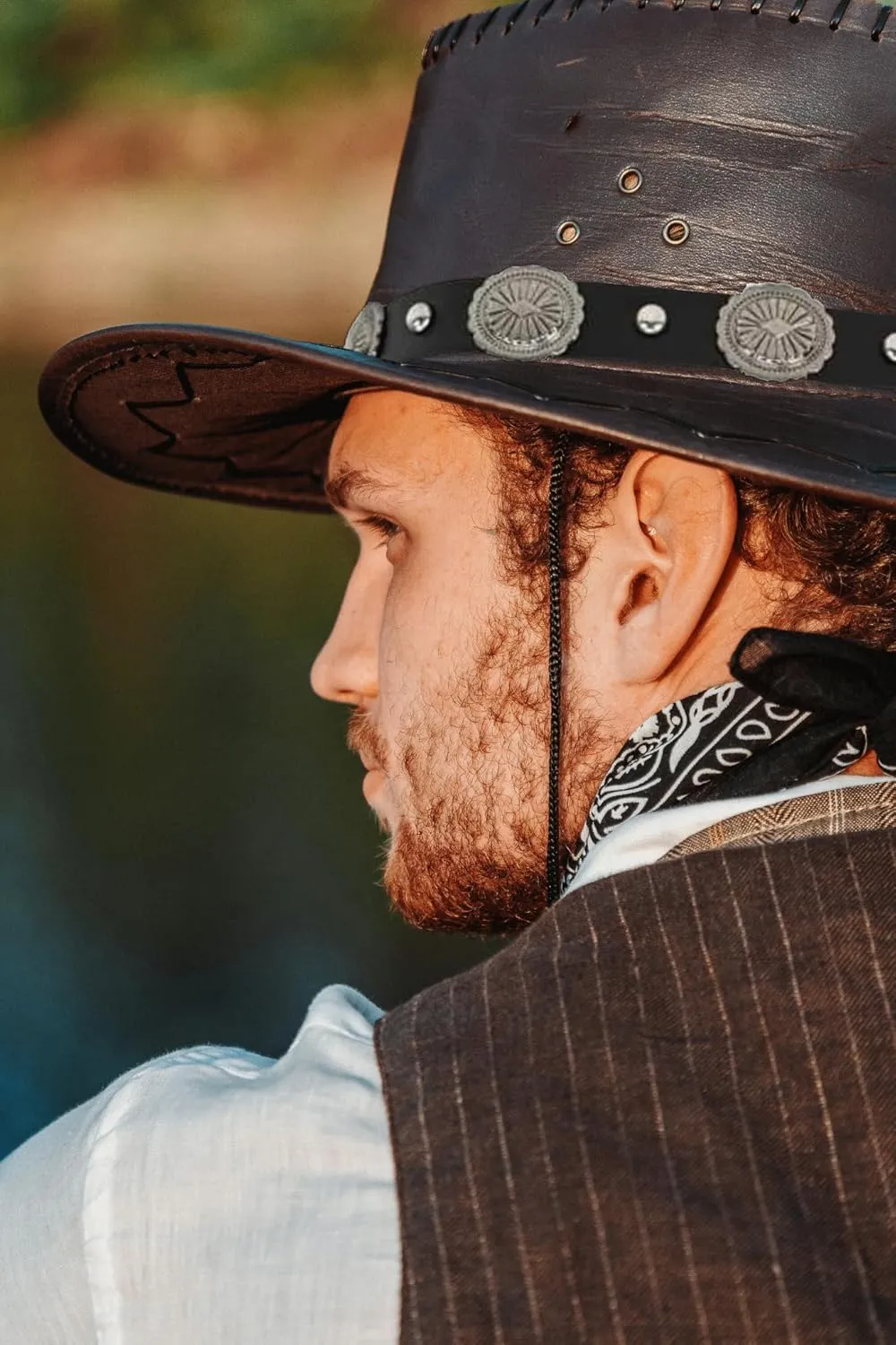 Gamboa Hat Bands for Cowboy and Cowgirl Western Accesories for Men and Women Leather Style Hat Belt Band