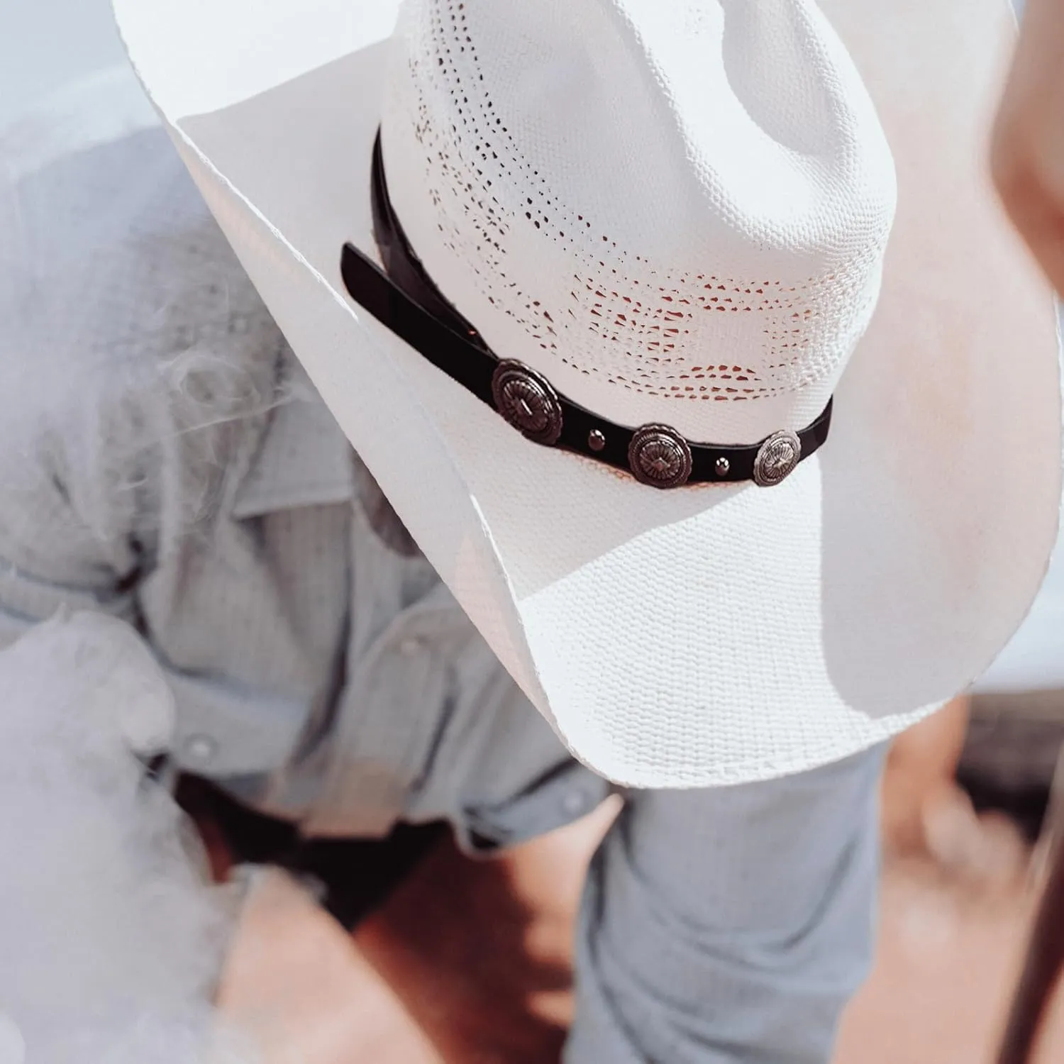 Gamboa Hat Bands for Cowboy and Cowgirl Western Accesories for Men and Women Leather Style Hat Belt Band
