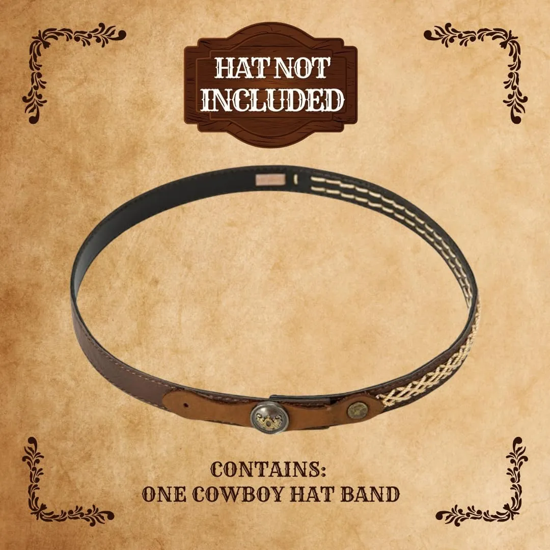 Gamboa Hat Bands for Cowboy and Cowgirl Western Accesories for Men and Women Leather Style Hat Belt Band