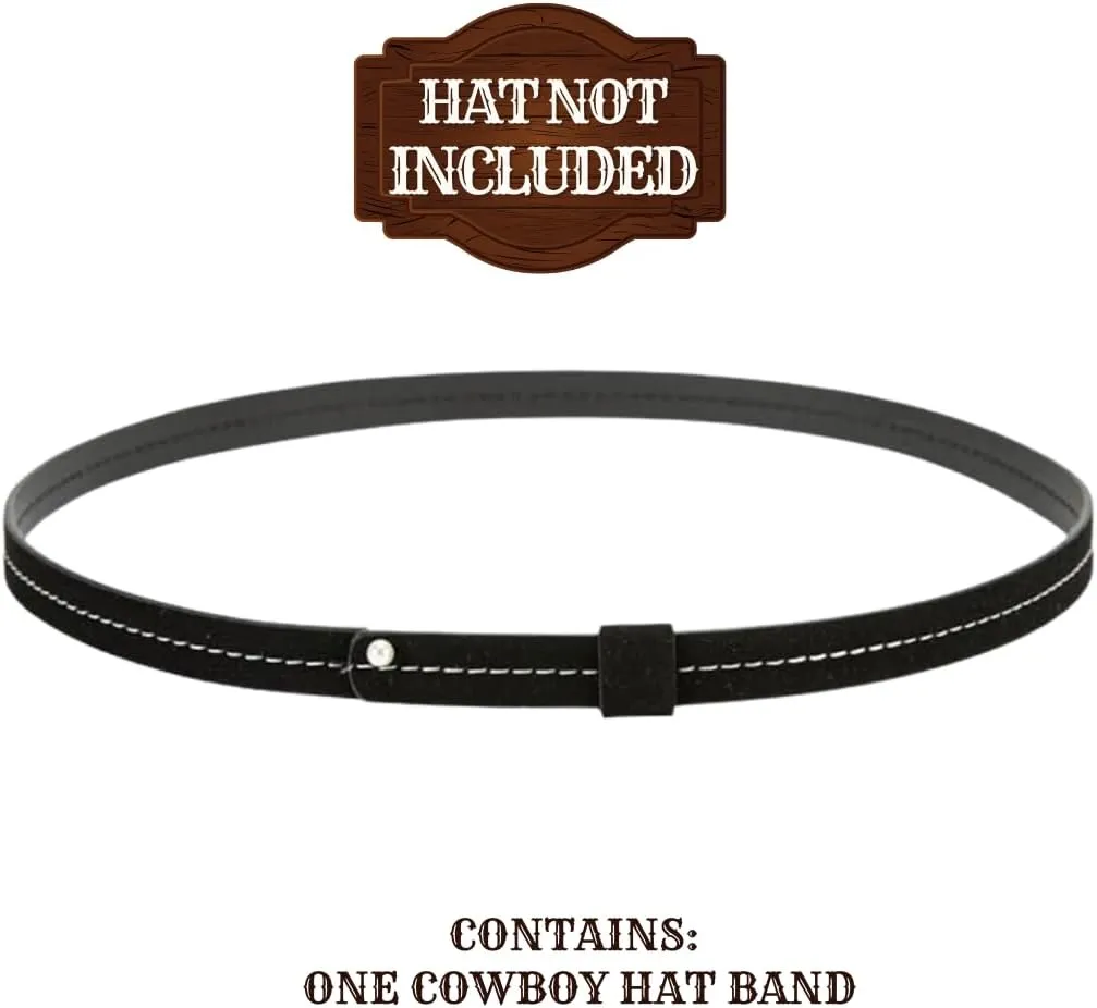 Gamboa Hat Bands for Cowboy and Cowgirl Western Accesories for Men and Women Leather Style Hat Belt Band