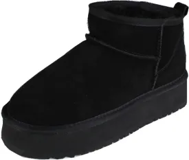 Gegefur Women's Platform Classic Boots Faux Fur Lined Ankle Snow Boots