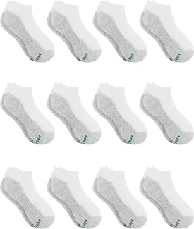 Hanes Boys' Socks, Double Tough Cushioned Ankle and No Show, 12-Pair Packs