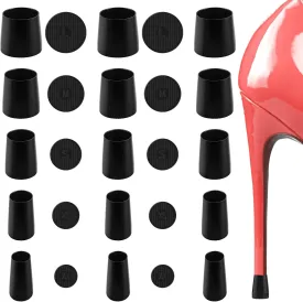 Heel Cap for High Heel, 15 Pairs Heel Cap Protectors for High Heel Shoes, Higher Heel Protectors - Heel Stoppers Heel Repair Caps Covers, Heel Protector Tip Covers for Outdoor Weddings Events (Black)