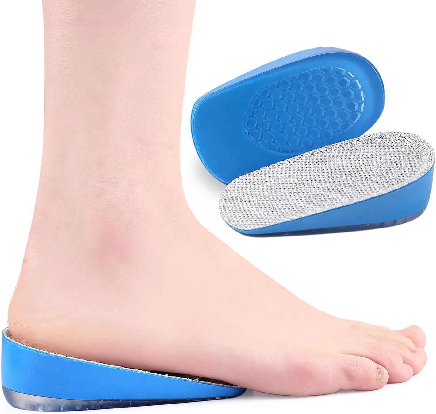 Height Increase Insoles, Heel Lift Pad, Gel Height Increase Insoles, Shock Absorption Heel Cushion Pads, Height Lift Shoes Inserts for Men & Women (Small (5-9), 1.4 Inch (2 Pairs) Blue)