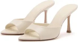 High Heel Mules for Women Slip On Open Pointed Toe Classy Patent Leather Stiletto Pumps Formal Slingback Mule Sandals Dress Walking Shoes
