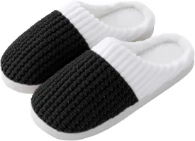 HUXMEYSON Slippers for Women, Memory Foam Womens Slippers, Cozy & Warm House Slippers for Woman Indoor Outdoor with Faux Fur Lining & Anti-Slip Sole