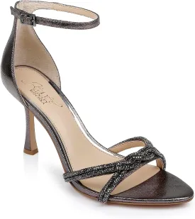 Jewel Badgley Mischka Vani Glitter Straps Stiletto Heels