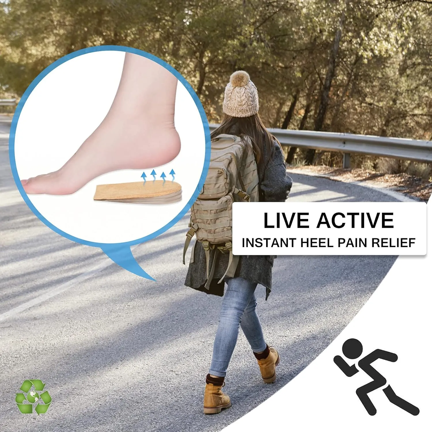 JUMPOW Heel Lifts for Leg Length Discrepancy, 4 Layers, Adjustable Orthopedic Shoe Heel Lift, Height Increase Insole, Heel Spurs, Achilles Tendonitis, Heel Pain, Heel Cushion Inserts for Women & Men