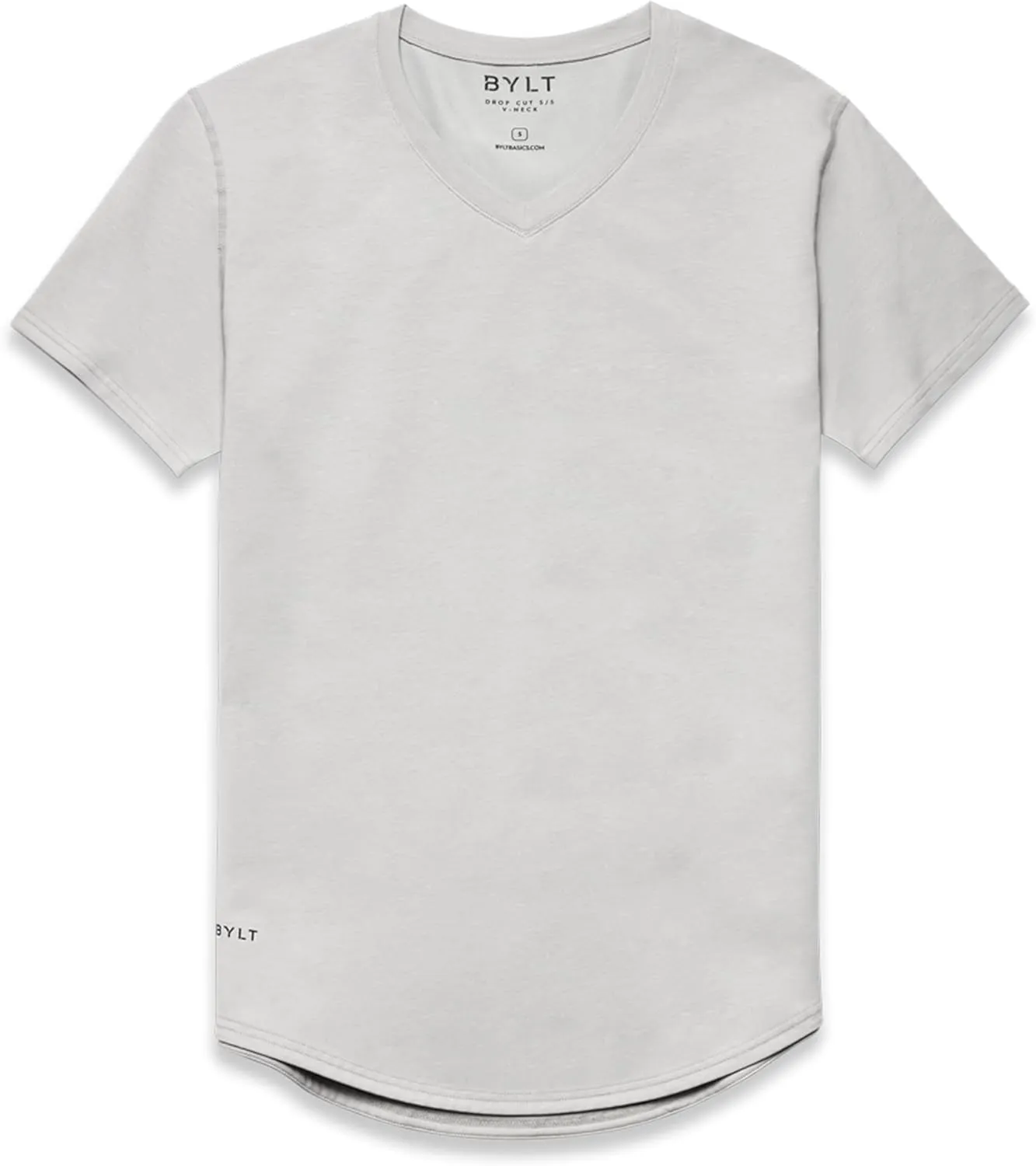 Men's Drop-Cut V-Neck ?C Plain Tshirts for Men ?C Soft Polyester, Cotton, Spandex ?C Moisture Wicking, Wrinkle Resistant