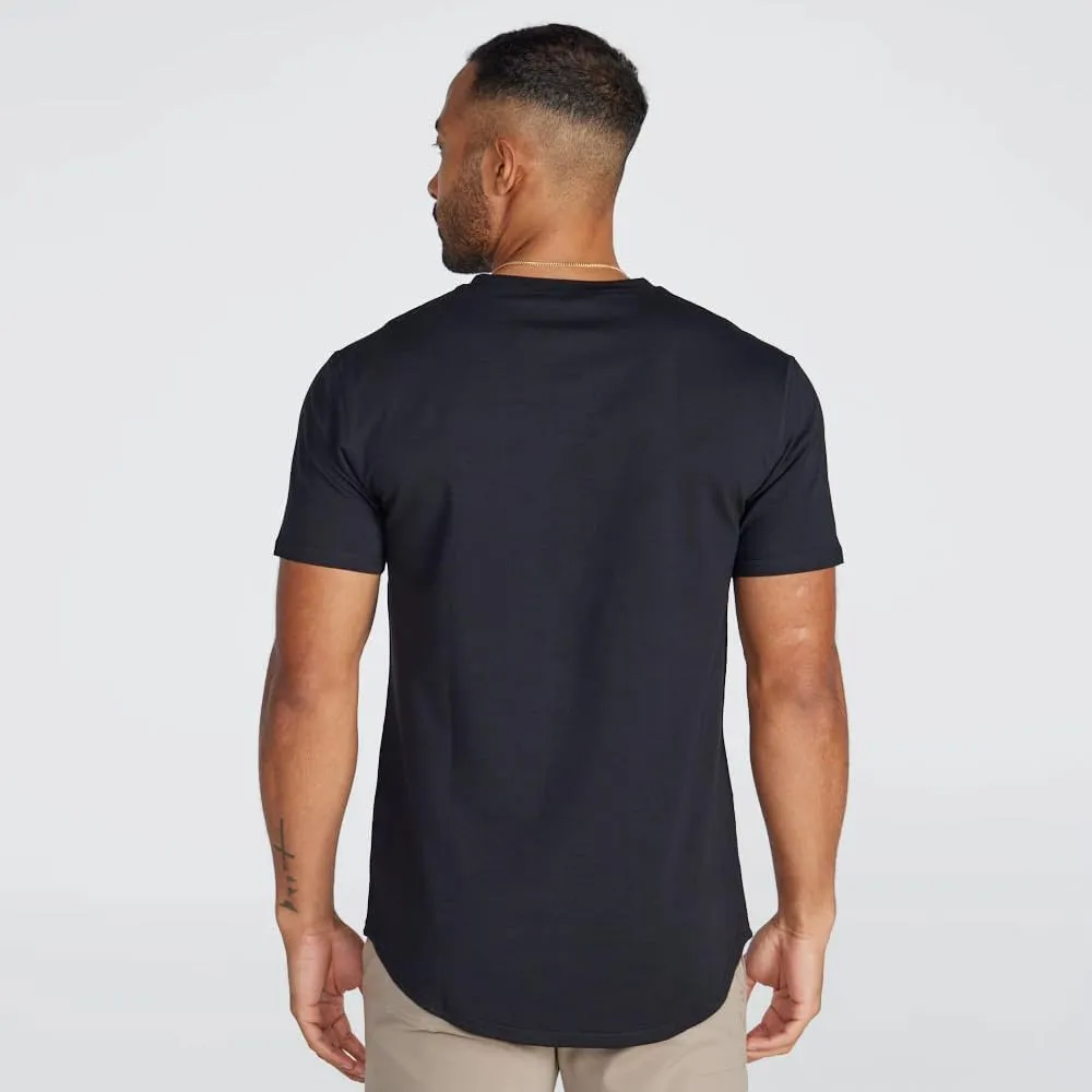 Men's Drop-Cut V-Neck ?C Plain Tshirts for Men ?C Soft Polyester, Cotton, Spandex ?C Moisture Wicking, Wrinkle Resistant
