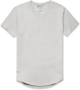 Men's Drop-Cut V-Neck ?C Plain Tshirts for Men ?C Soft Polyester, Cotton, Spandex ?C Moisture Wicking, Wrinkle Resistant