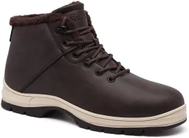 Mens Winter Snow Boots Water Resistant Warm Fur Lined Anti Slip Work Ankle Shoes Casual Lightweight Hiking Outdoor Trekking Boot