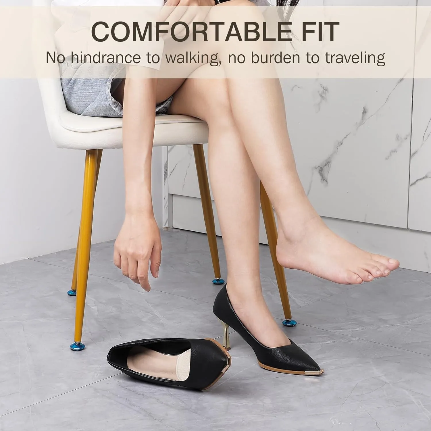 Metatarsal Pads Women, Gel Ball of Foot Cushions for Pain Relief in Shoes, Non-Slip Heel Inserts, One Size Fits All (2 Pairs, Clear)
