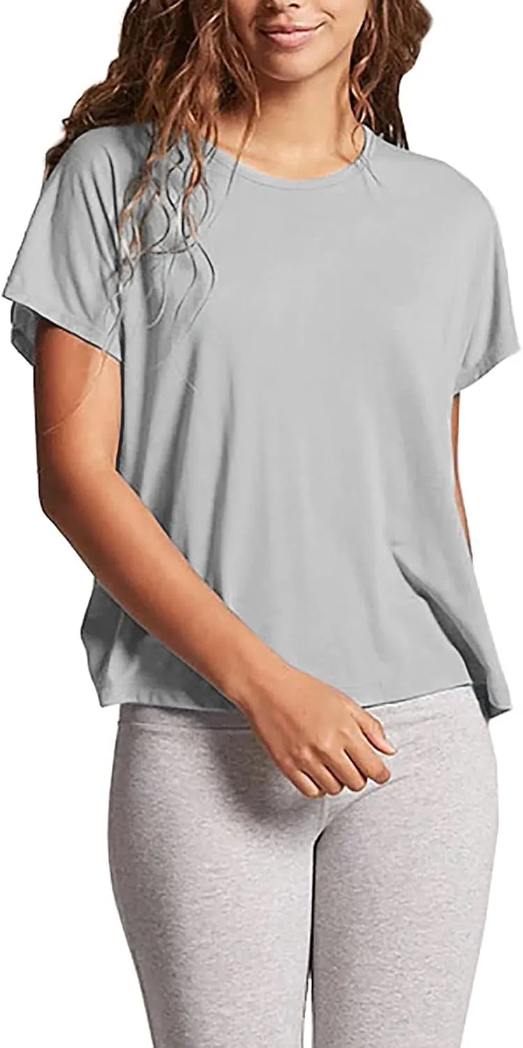 Mippo Womens Open Back Workout Tops Loose Short Sleeve Athletic Gym T Shirts