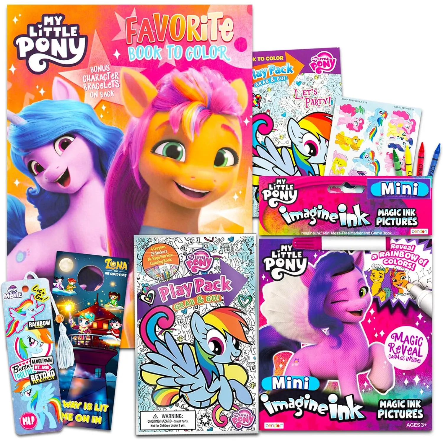 My Little Pony a New Generation Coloring Book Super Set for Kids - Bundle with 2 My Little Pony Activity Books with Mess-Free Coloring Pages, Tracing Pages, and More