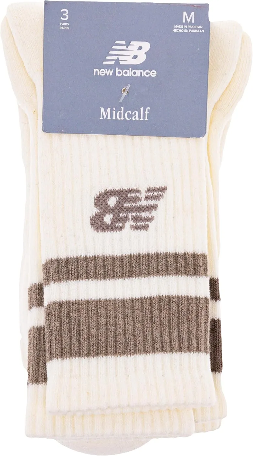 New Balance Organic Cotton Crew Socks-3 Pairs-Arch Support