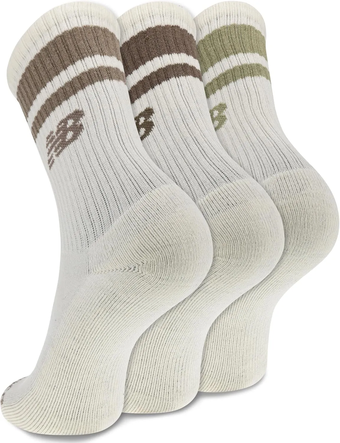 New Balance Organic Cotton Crew Socks-3 Pairs-Arch Support