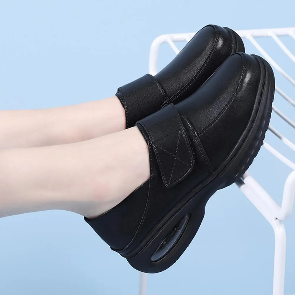 Nurse Shoes for Women Comfortable Nursing Shoes Slip On Waterproof Healthcare Work Sneakers White Leather for Running Gym