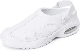 Nurse Shoes for Women Comfortable Nursing Shoes Slip On Waterproof Healthcare Work Sneakers White Leather for Running Gym