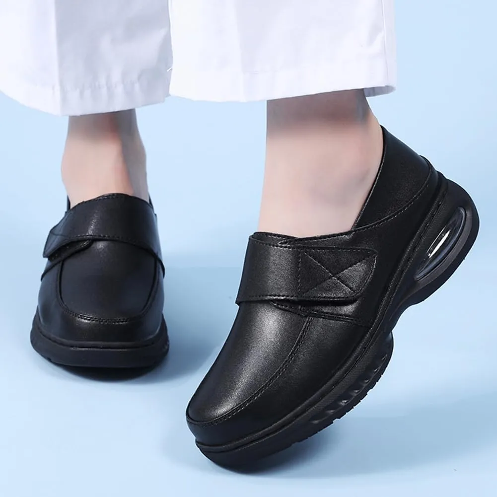 Nurse Shoes for Women Comfortable Nursing Shoes Slip On Waterproof Healthcare Work Sneakers White Leather for Running Gym
