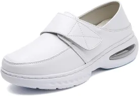 Nurse Shoes for Women Comfortable Nursing Shoes Slip On Waterproof Healthcare Work Sneakers White Leather for Running Gym