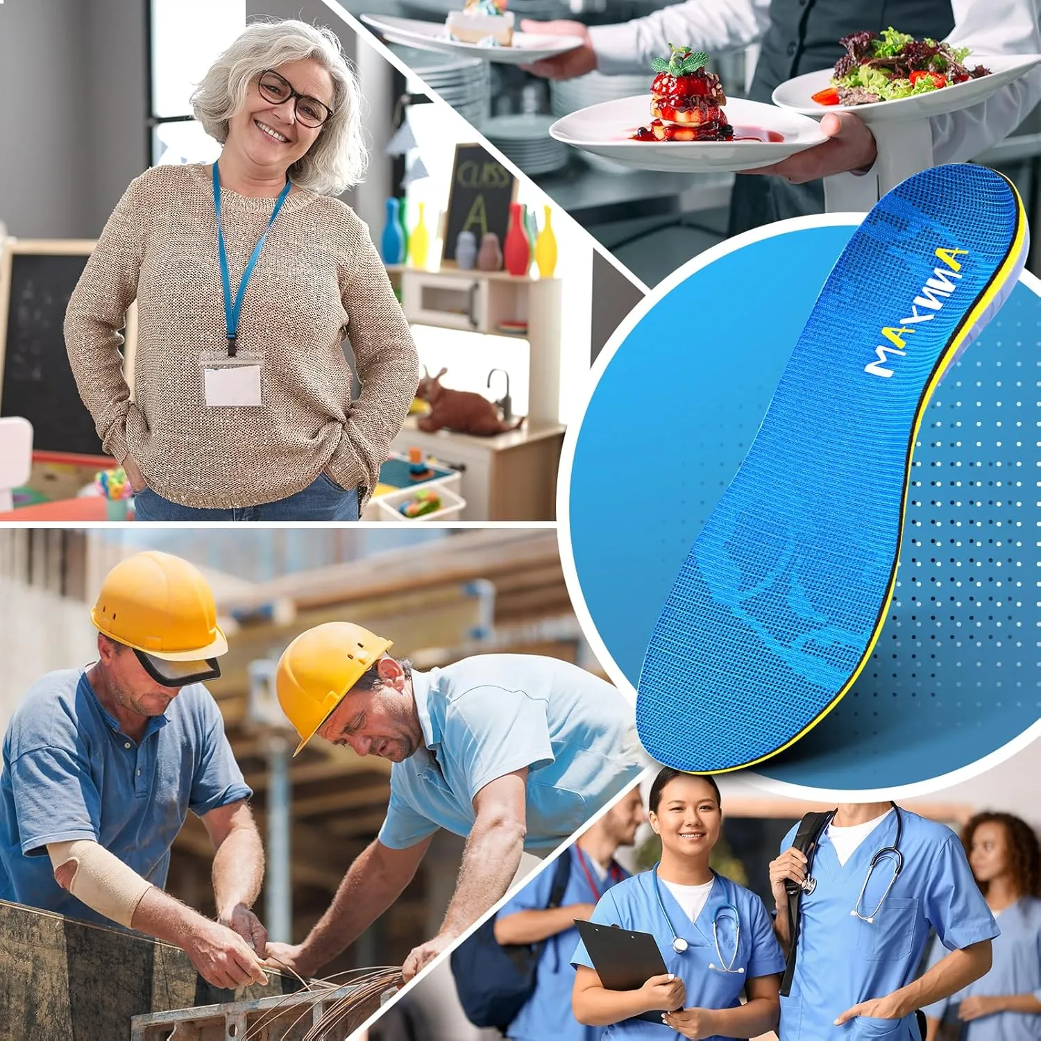 Plantar Fasciitis Insoles Arch Support Inserts Orthotics for Flat Feet Arch Pain Pronation for Work Boot Shoe for Men Women (Men 7-7 1/2 | Women 9-9 1/2-(260mm))