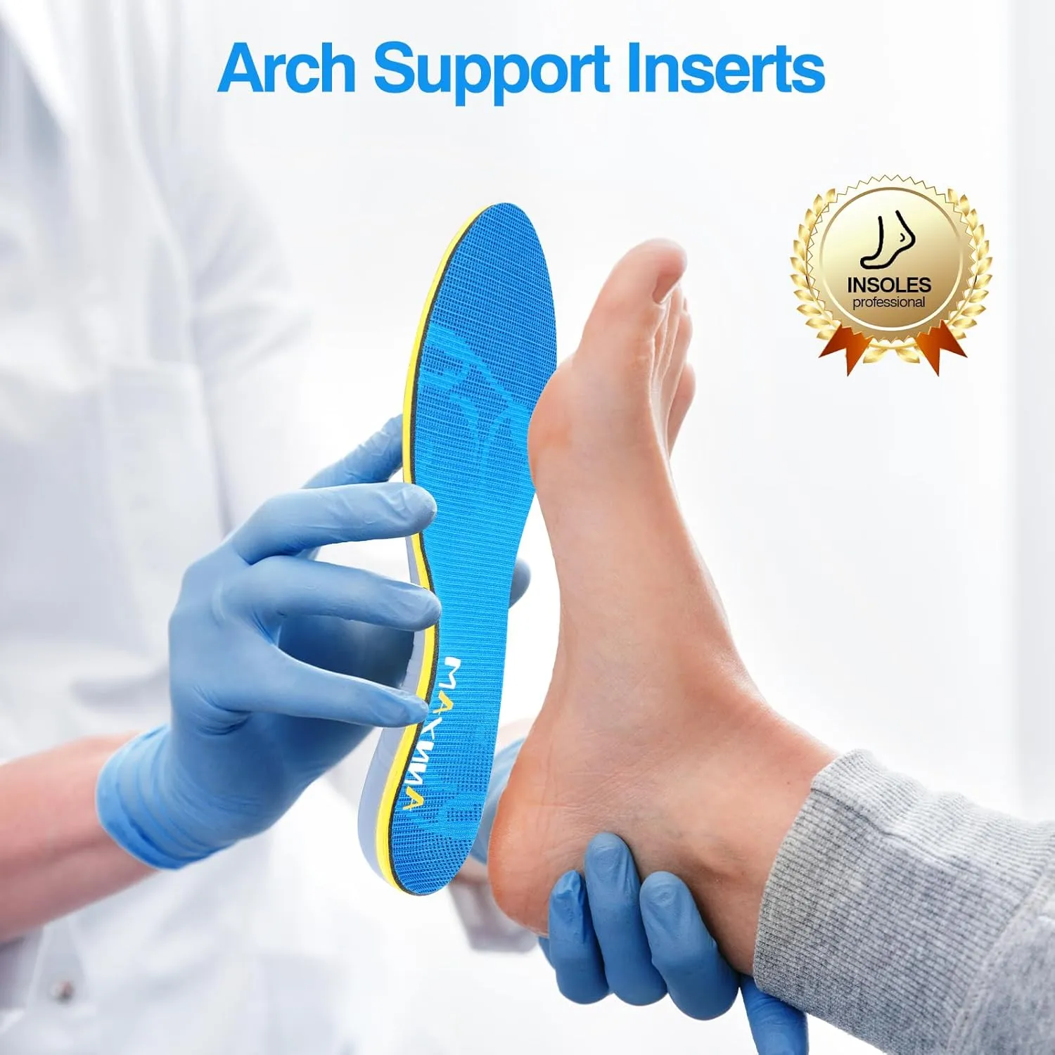 Plantar Fasciitis Insoles Arch Support Inserts Orthotics for Flat Feet Arch Pain Pronation for Work Boot Shoe for Men Women (Men 7-7 1/2 | Women 9-9 1/2-(260mm))