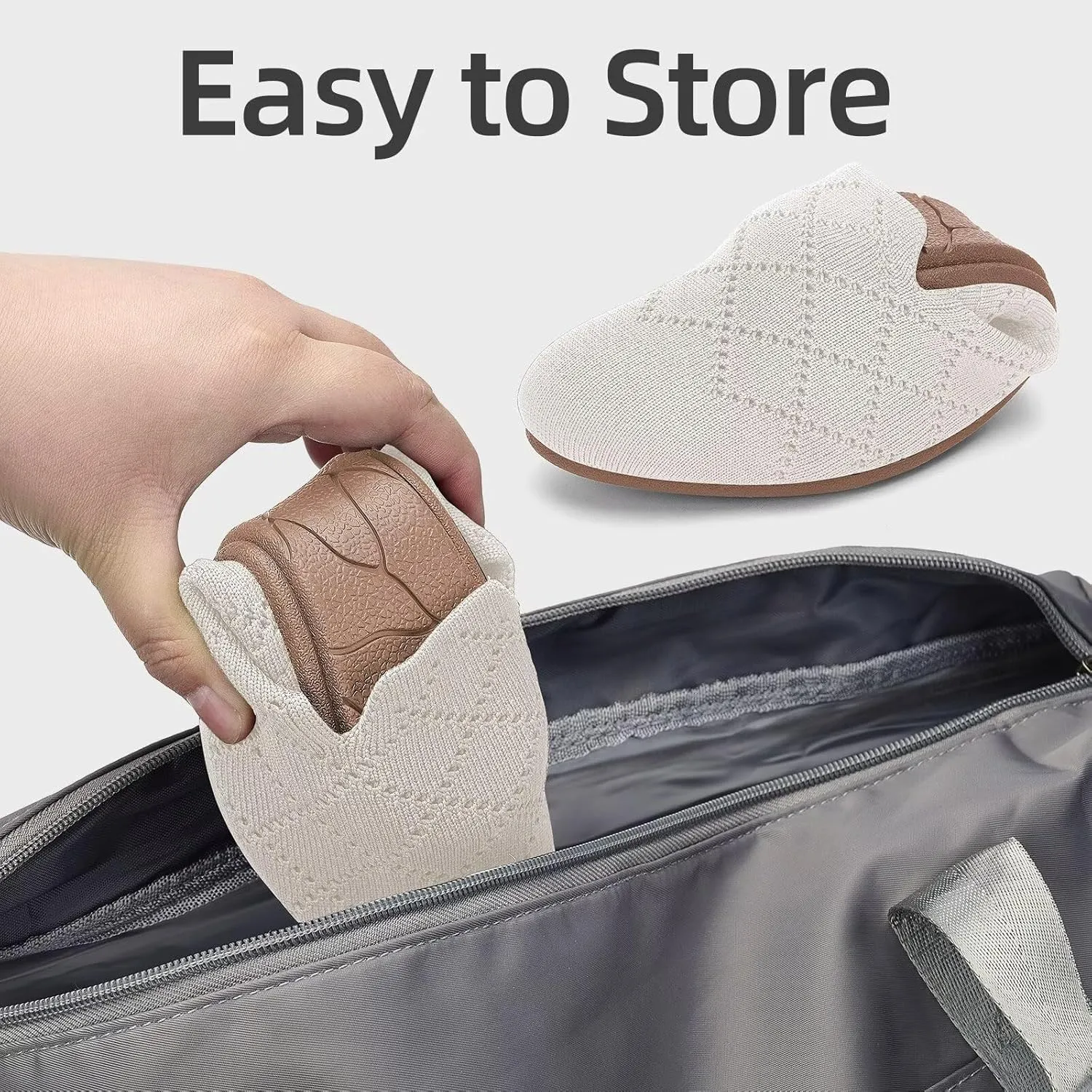 poemlady Womens Ballet Flat Shoes Dress Shoes Knit Round Toe Slip On Ballerina Walking Flats Shoes for Woman Low Wedge Casual