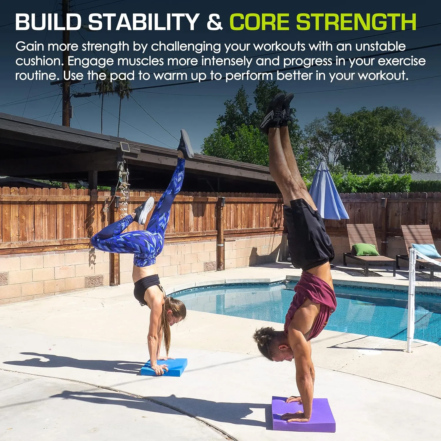 ProsourceFit Exercise Balance Pad  Large Cushioned Non-Slip Foam Mat & Knee Pad for Fitness, Stability Training, Physical Therapy